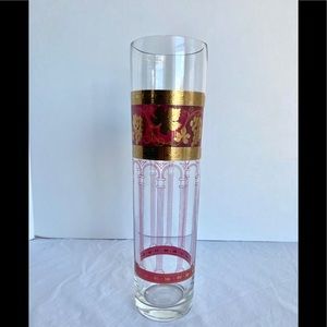 Vintage Cera Burgundy Glass Golden Grapes